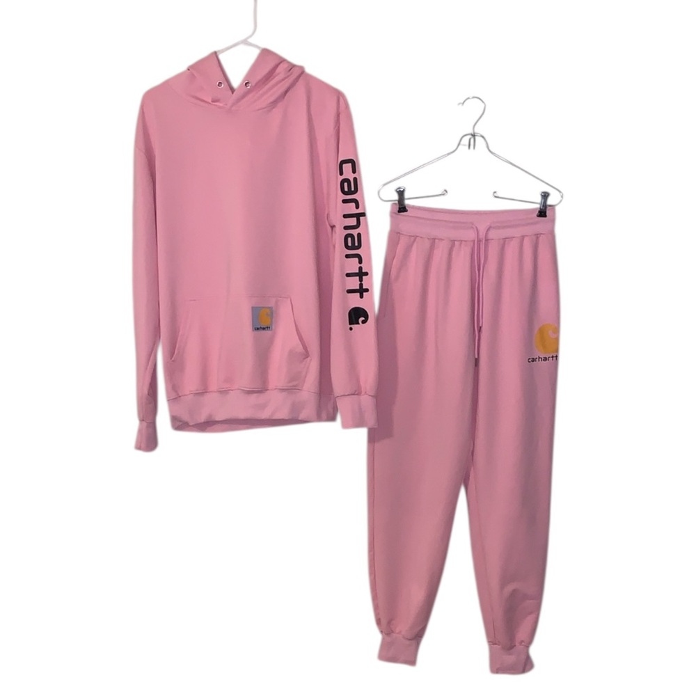 Carhartt Pink Hoodie & Jogger Sweatpants Set